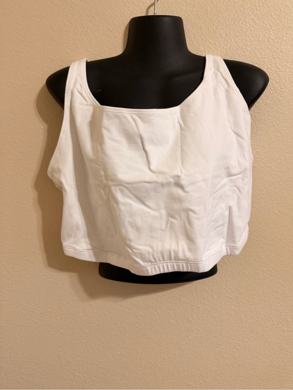Leading Lady White Scoop Neck Cotton Crop Bra